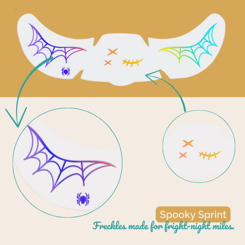 Holografske pajkove mreže in barvni jesenski motiv.